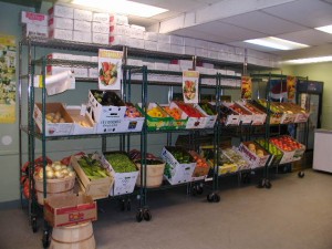 food pantry shelves